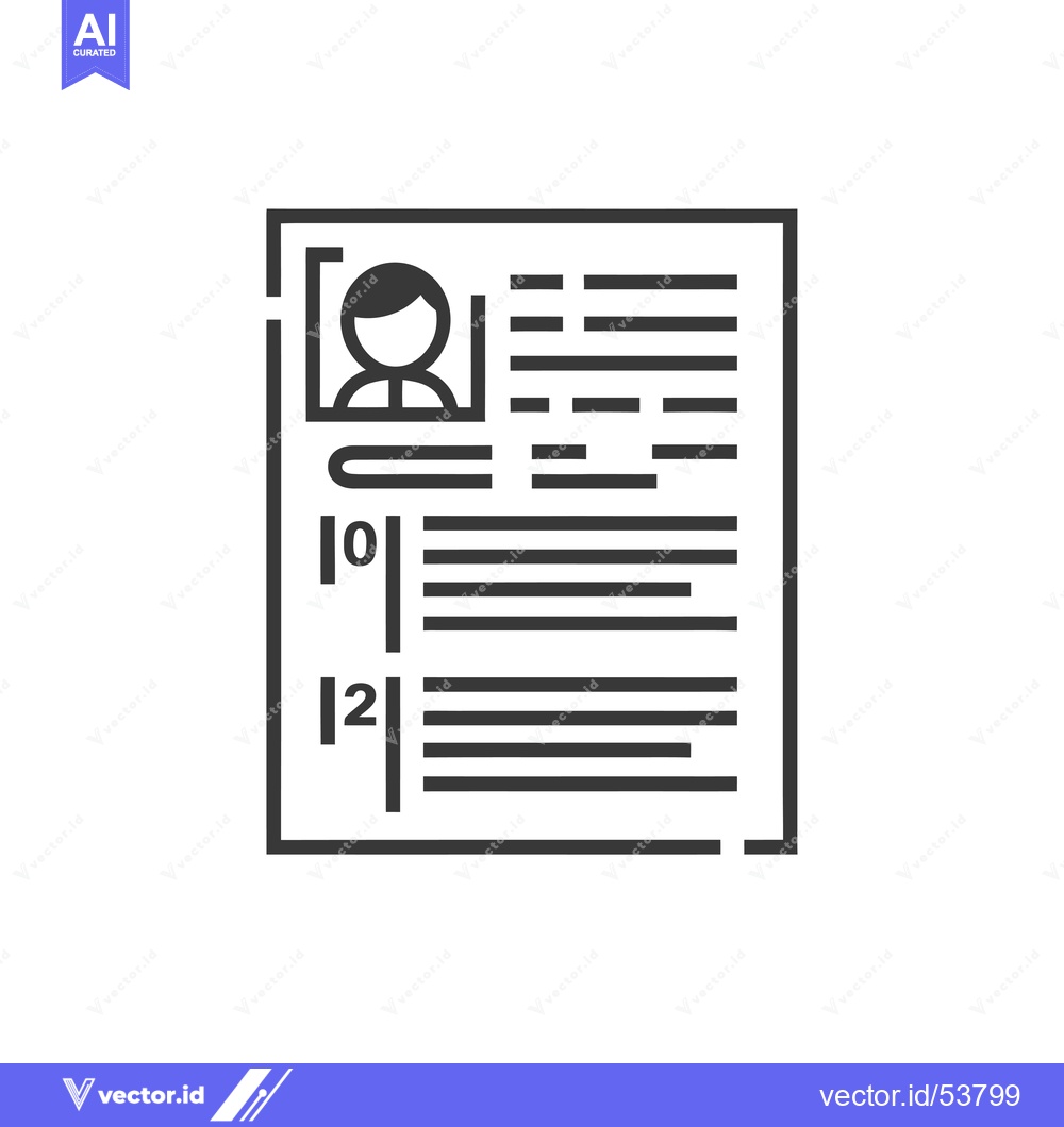 Premium Vector of Line Art Illustration of a Resume or Curriculum Vitae