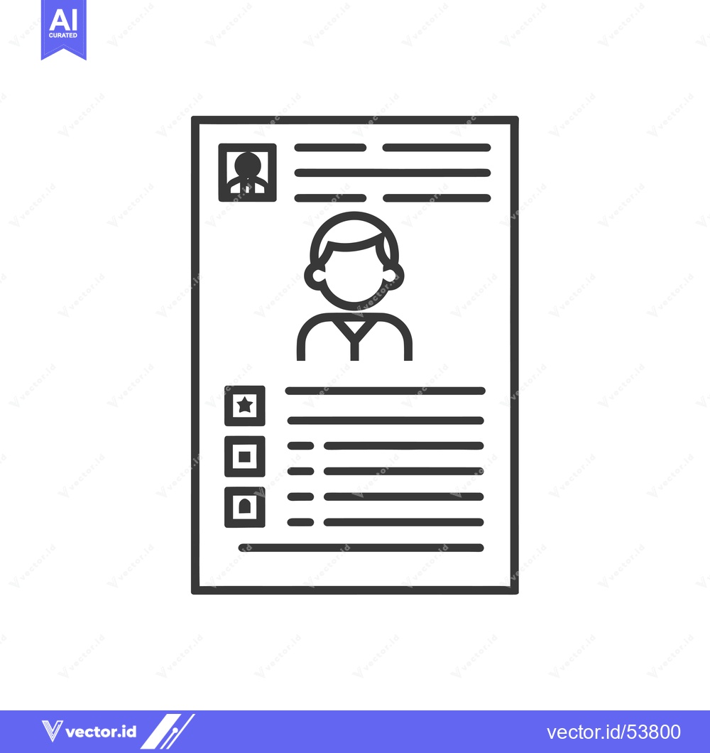 Premium Vector of Line art illustration of a resume or curriculum vitae