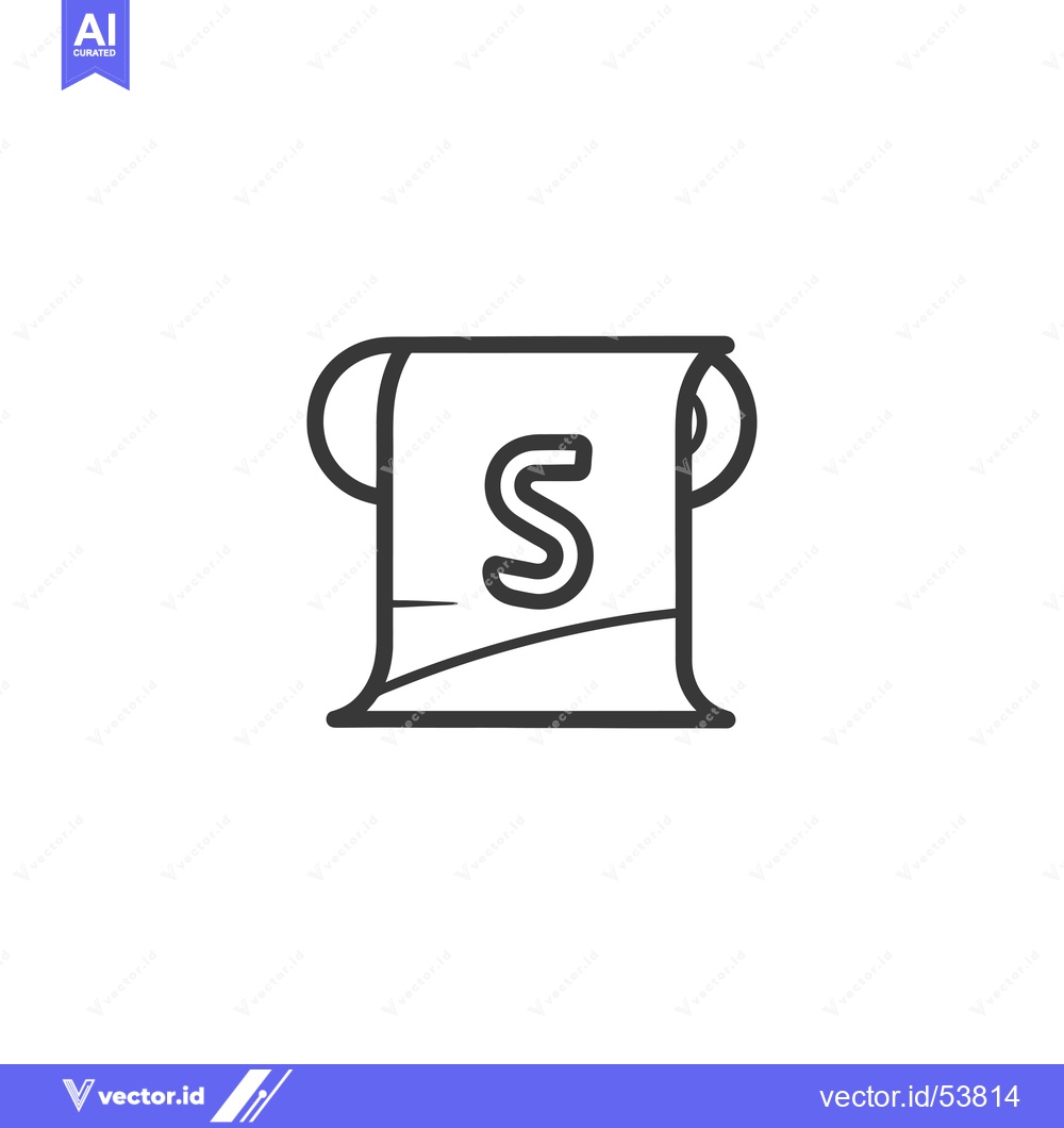 Premium Vector dari Line art illustration of a roll of fabric with a size label
