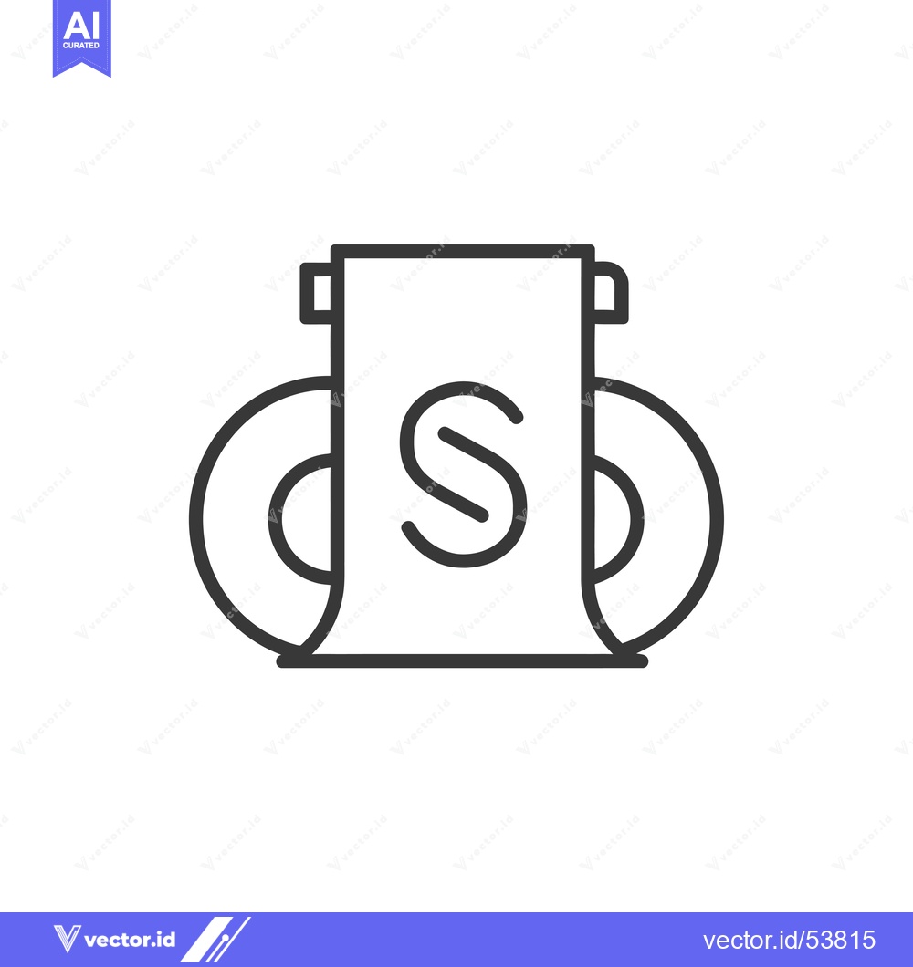 Premium Vector of Line art illustration of a roll of tape with an "S"