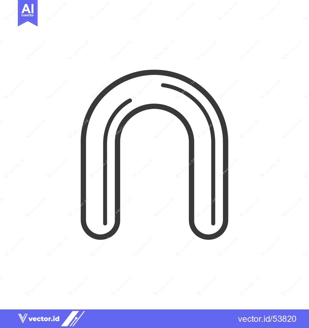 Premium Vector dari Line Art Illustration of a Rounded U-Shape