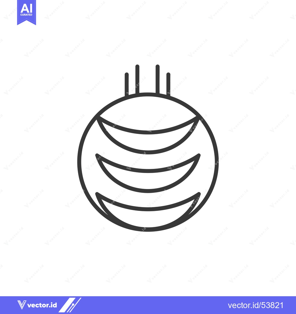Premium Vector of Line Art Illustration of a Round Object with Three Curved Lines
