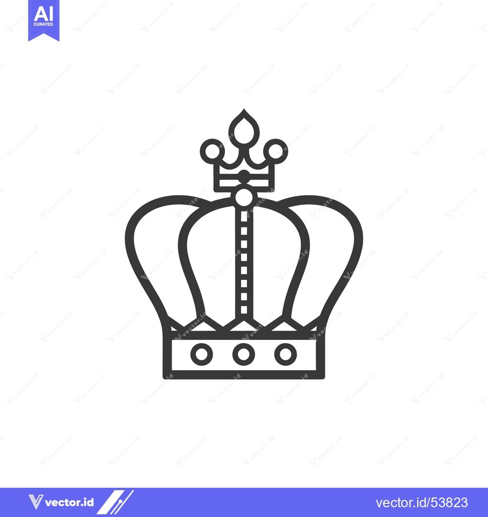 Premium Vector dari Line Art Illustration of a Royal Crown