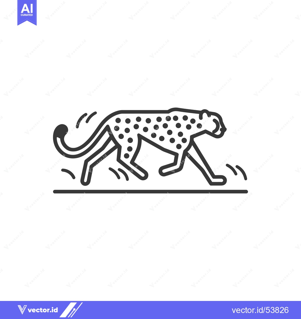 Premium Vector dari Line Art Illustration of a Running Cheetah