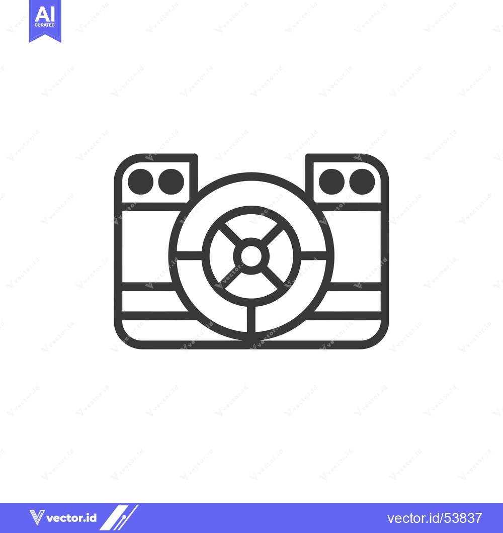 Premium Vector of Line Art Illustration of a Safe with a Dial Lock