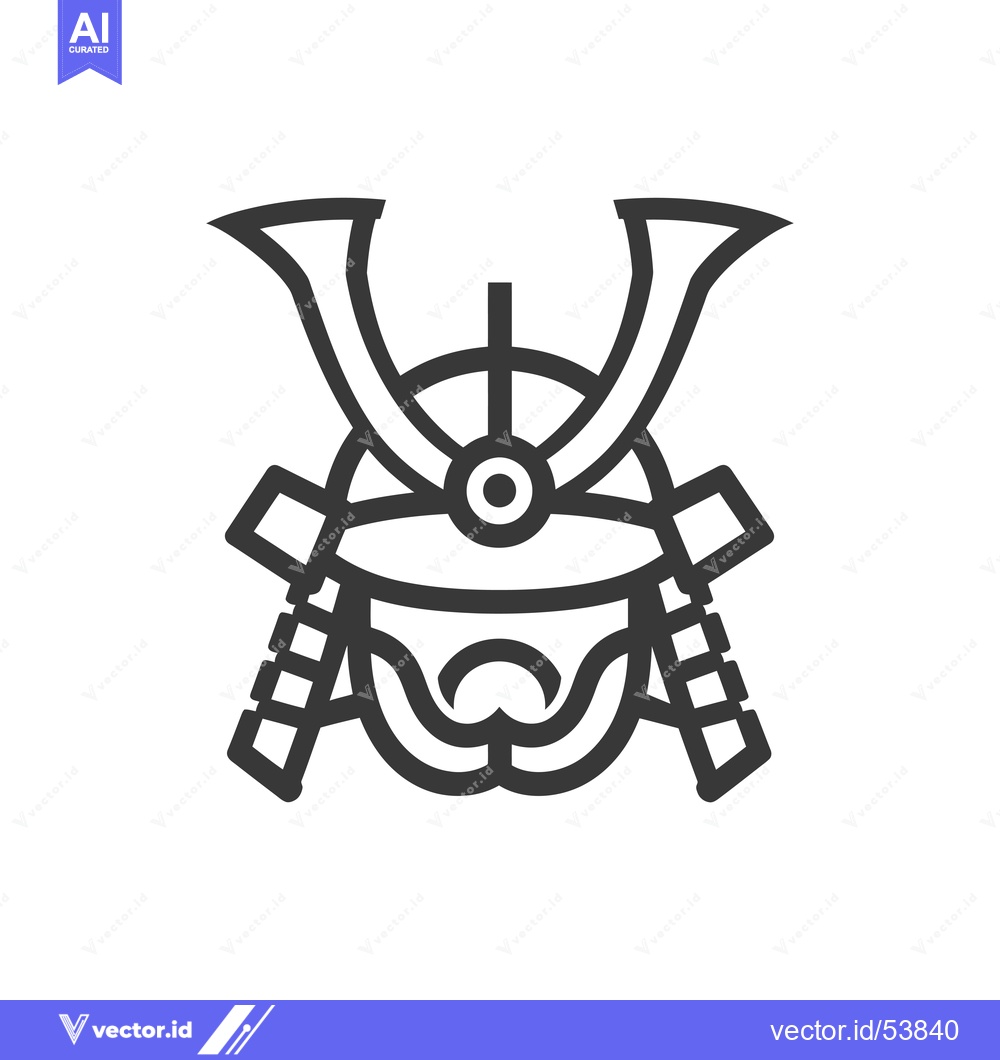 Premium Vector dari Line Art Illustration of a Samurai Helmet