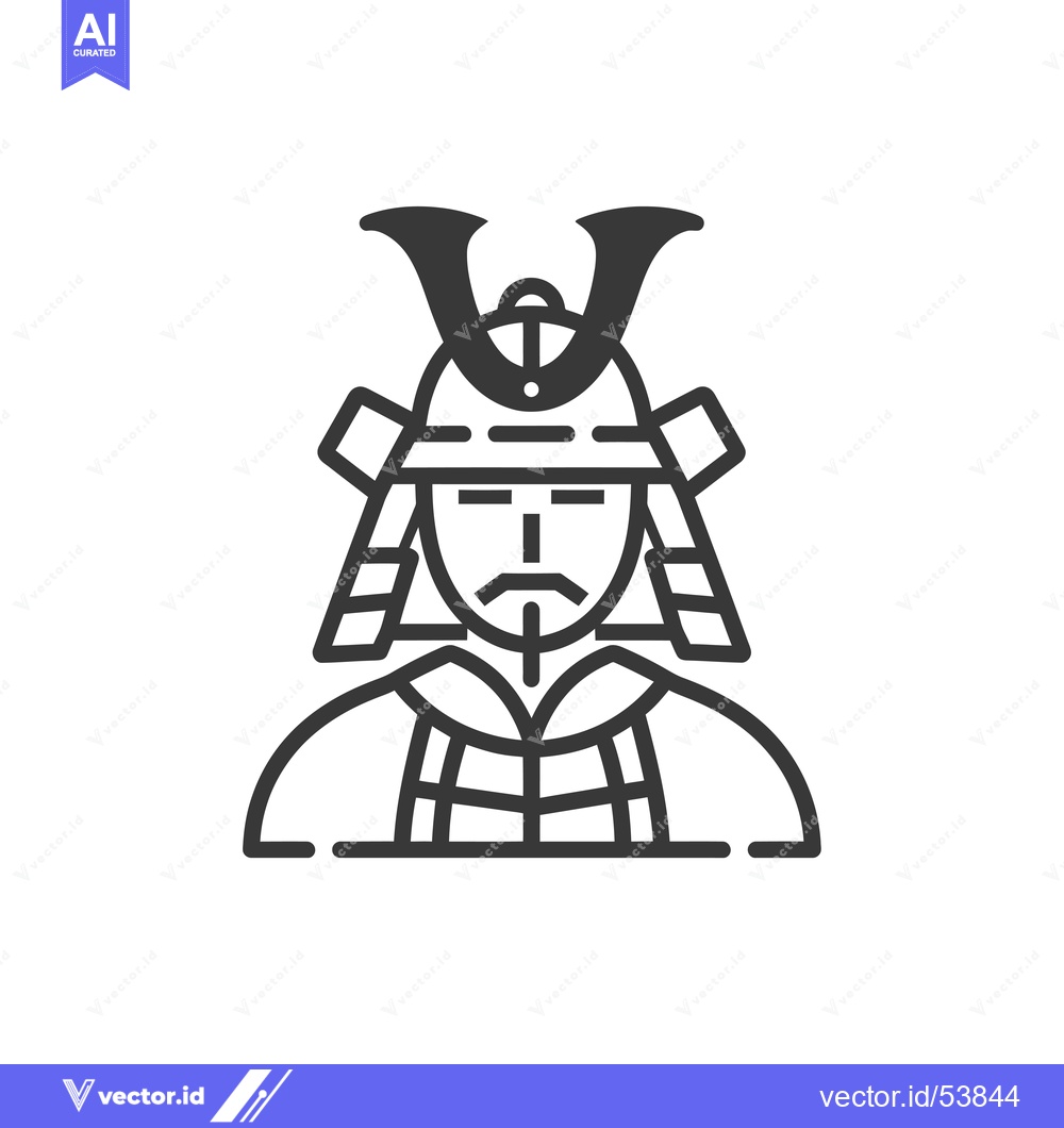Premium Vector dari Line Art Illustration of a Samurai Warrior