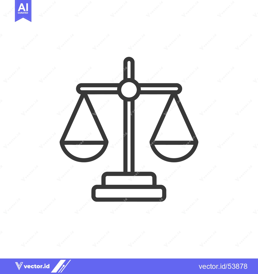 Premium Vector of Line art illustration of a scale with two pans