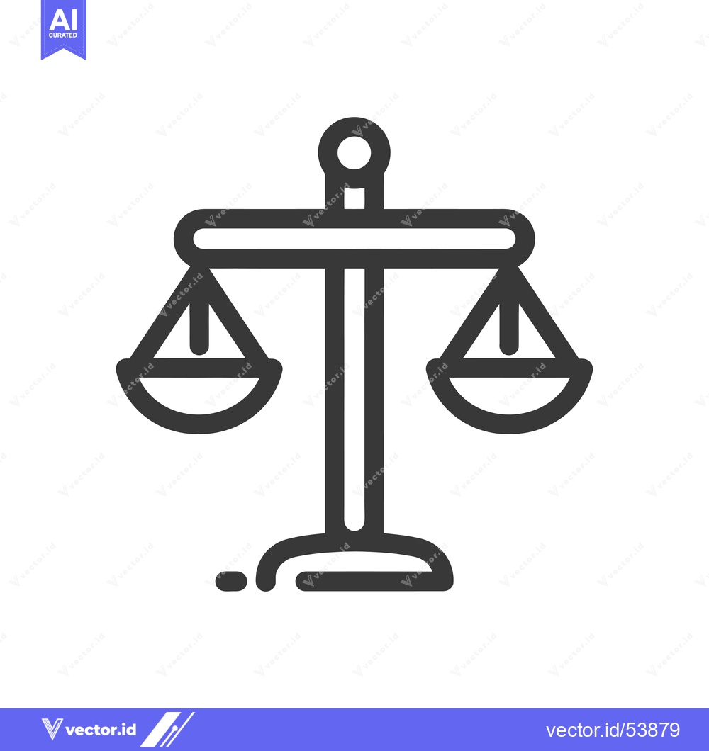 Premium Vector of Line art illustration of a scale with two pans
