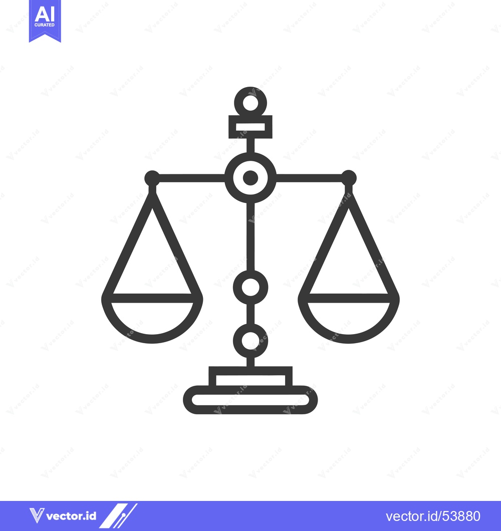 Premium Vector of Line art illustration of a scale with two pans