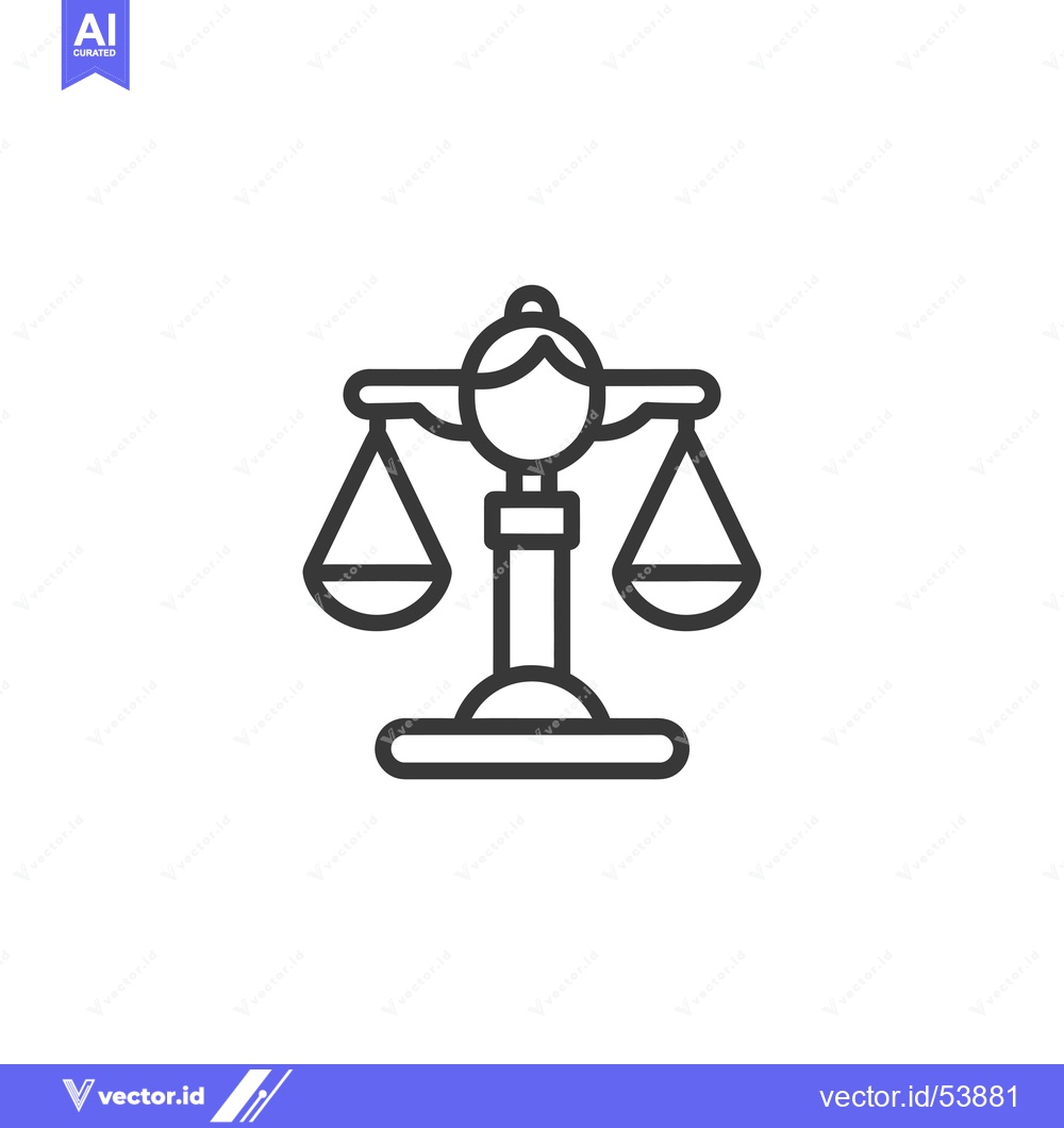 Premium Vector of Line Art Illustration of a Scale with Two Pans