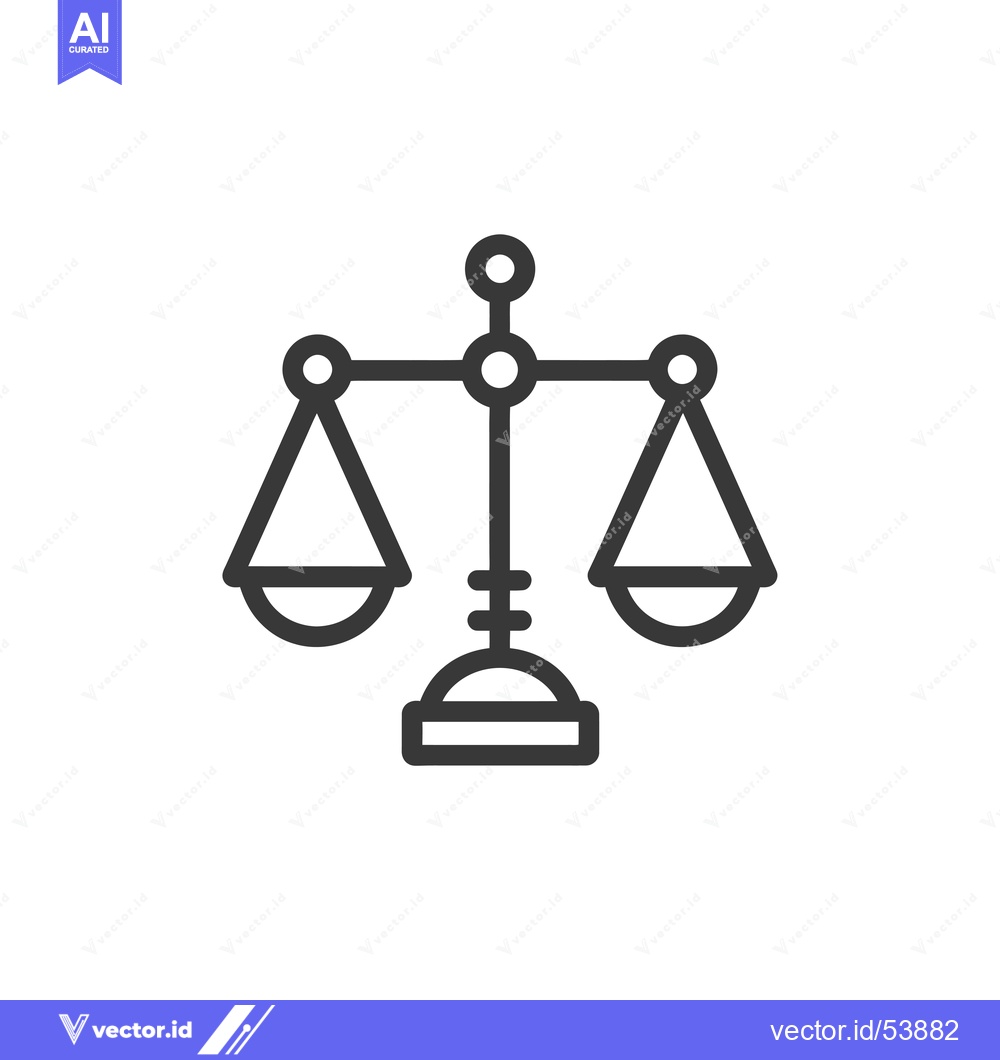 Premium Vector dari Line Art Illustration of a Scale with Two Pans