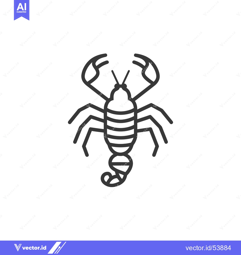 Premium Vector dari Line art illustration of a scorpion