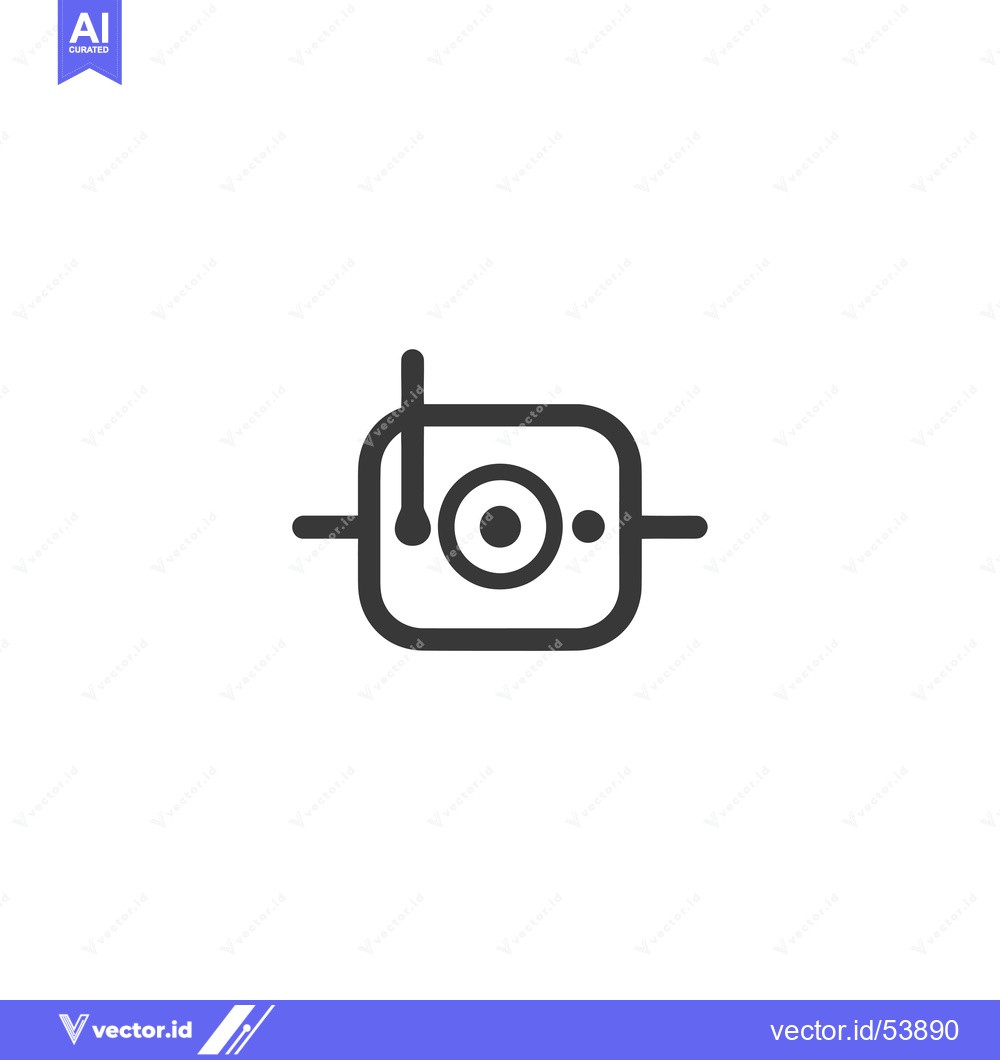 Premium Vector dari Line Art Illustration of a Security Camera with an Antenna