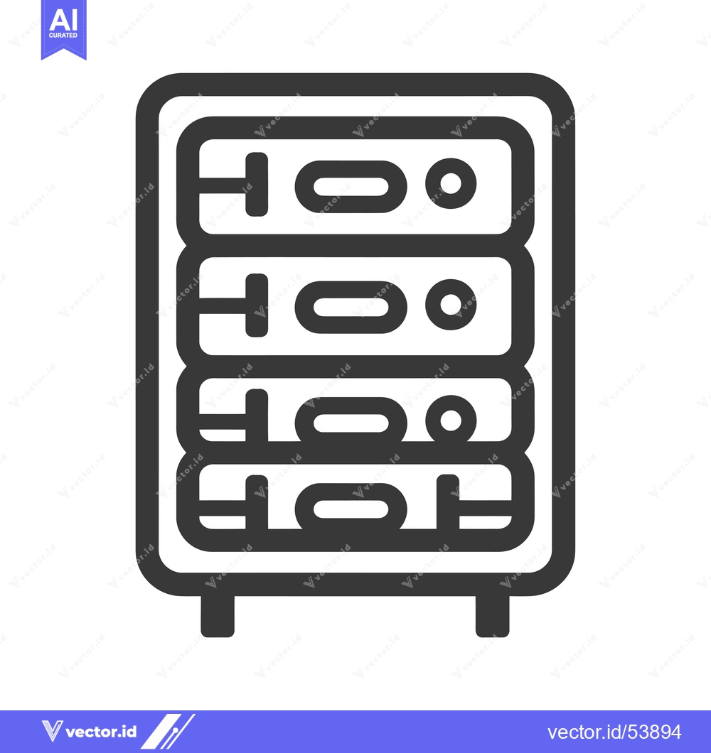 Premium Vector dari Line Art Illustration of a Server Rack with Four Units