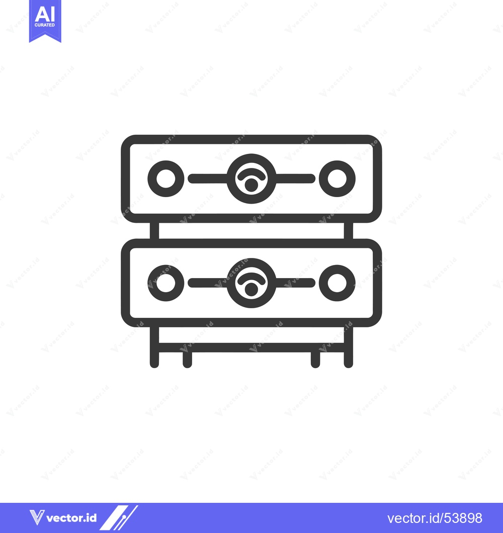 Premium Vector dari Line Art Illustration of a Server Rack with Wifi Signal