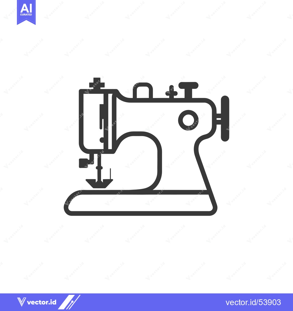 Premium Vector dari Line Art Illustration of a Sewing Machine