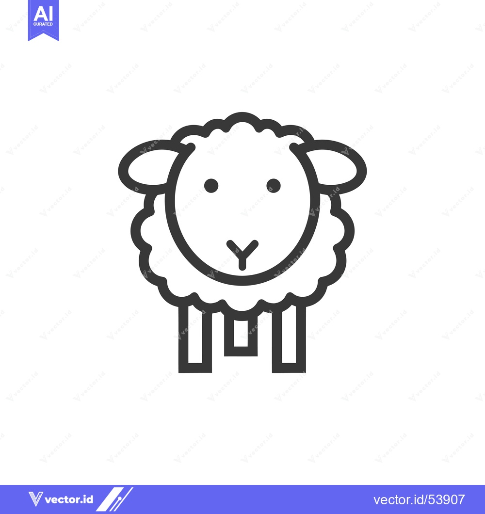 Premium Vector of Line art illustration of a sheep