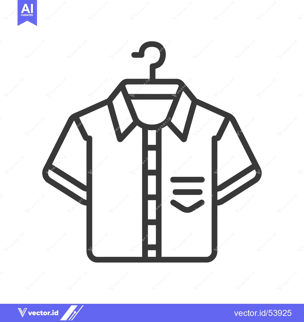 Premium Vector of Line Art Illustration of a Shirt Hanging on a Hanger
