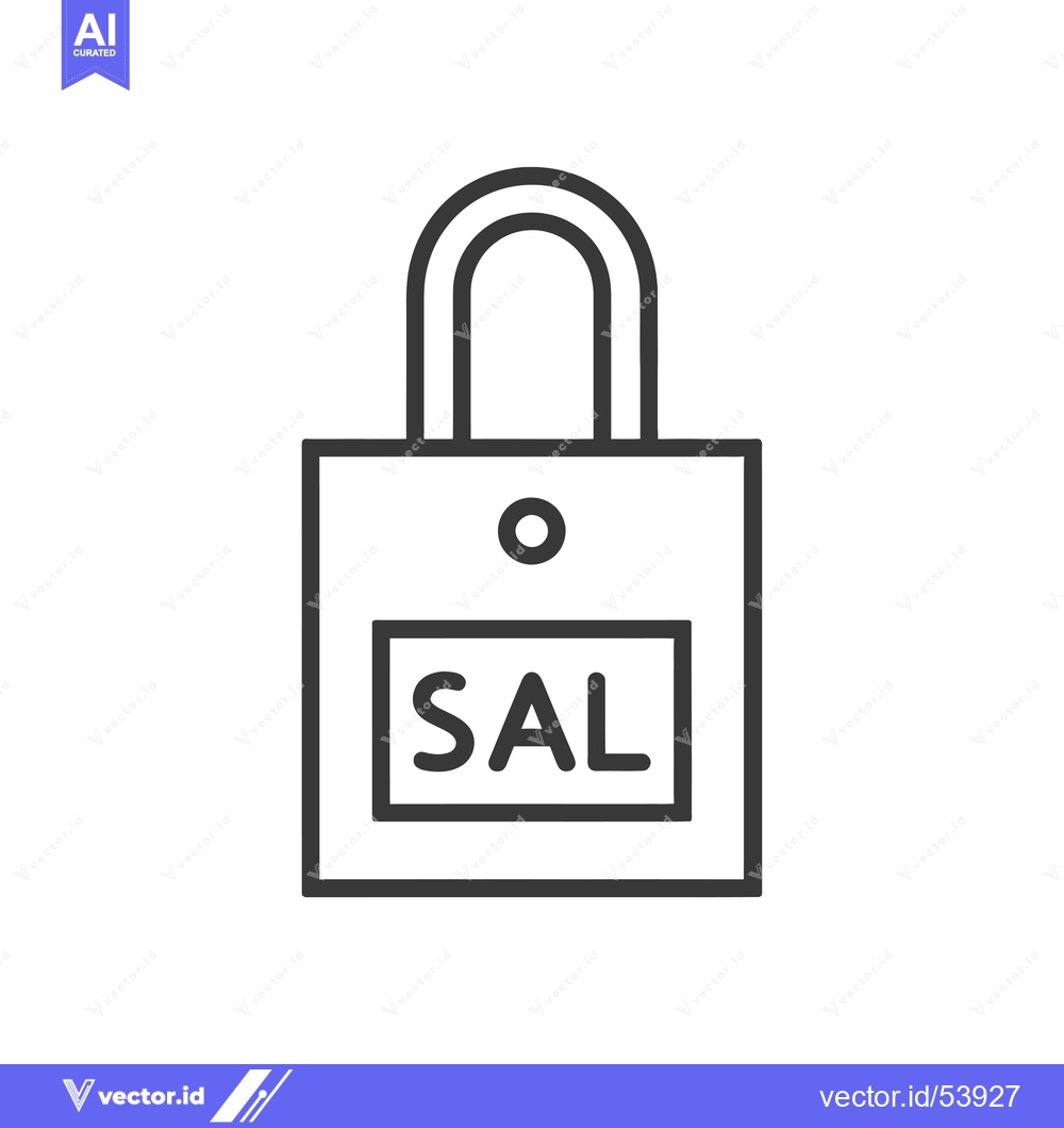Premium Vector of Line art illustration of a shopping bag with a "SAL" tag