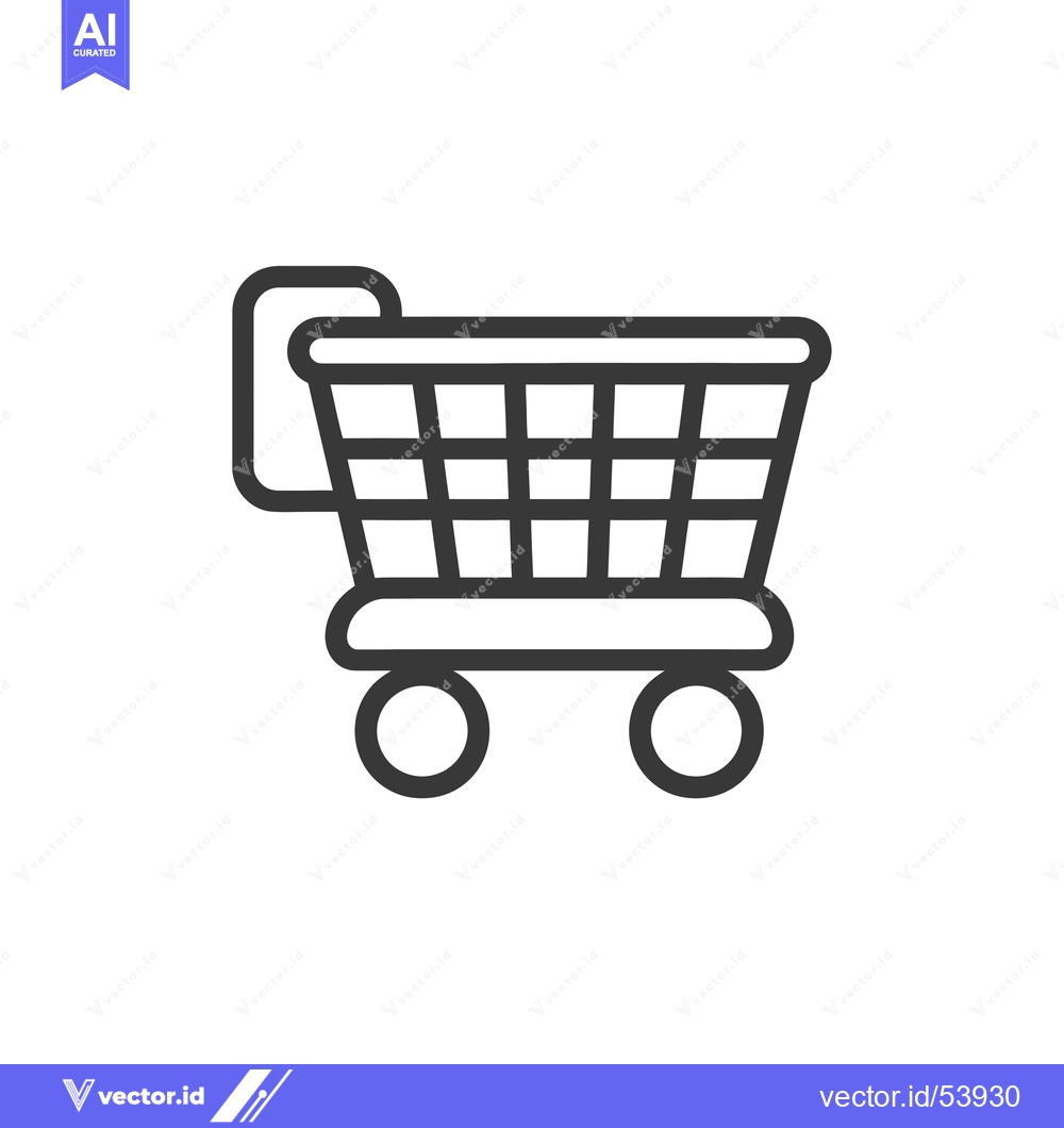 Premium Vector dari Line art illustration of a shopping cart