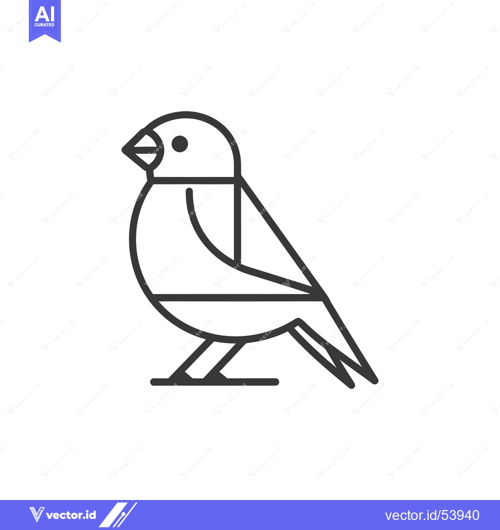 Premium Vector of Line art illustration of a simple bird design