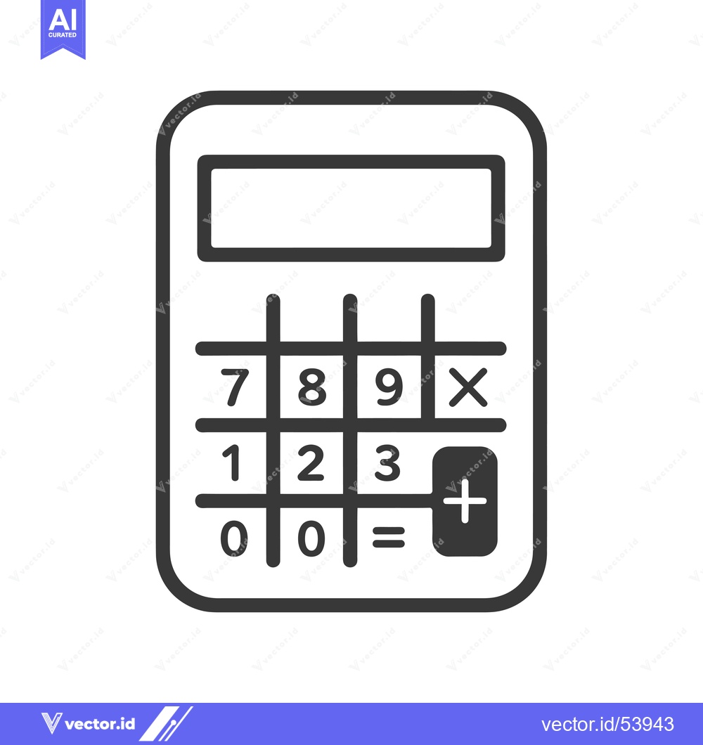 Premium Vector of Line art illustration of a simple calculator