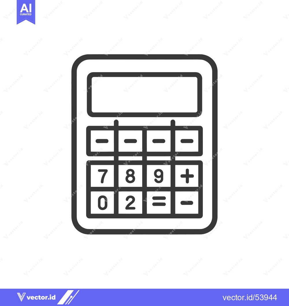 Premium Vector of Line Art Illustration of a Simple Calculator