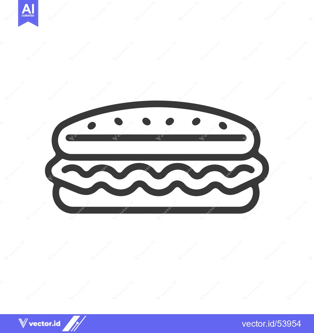 Premium Vector of Line art illustration of a simple hamburger
