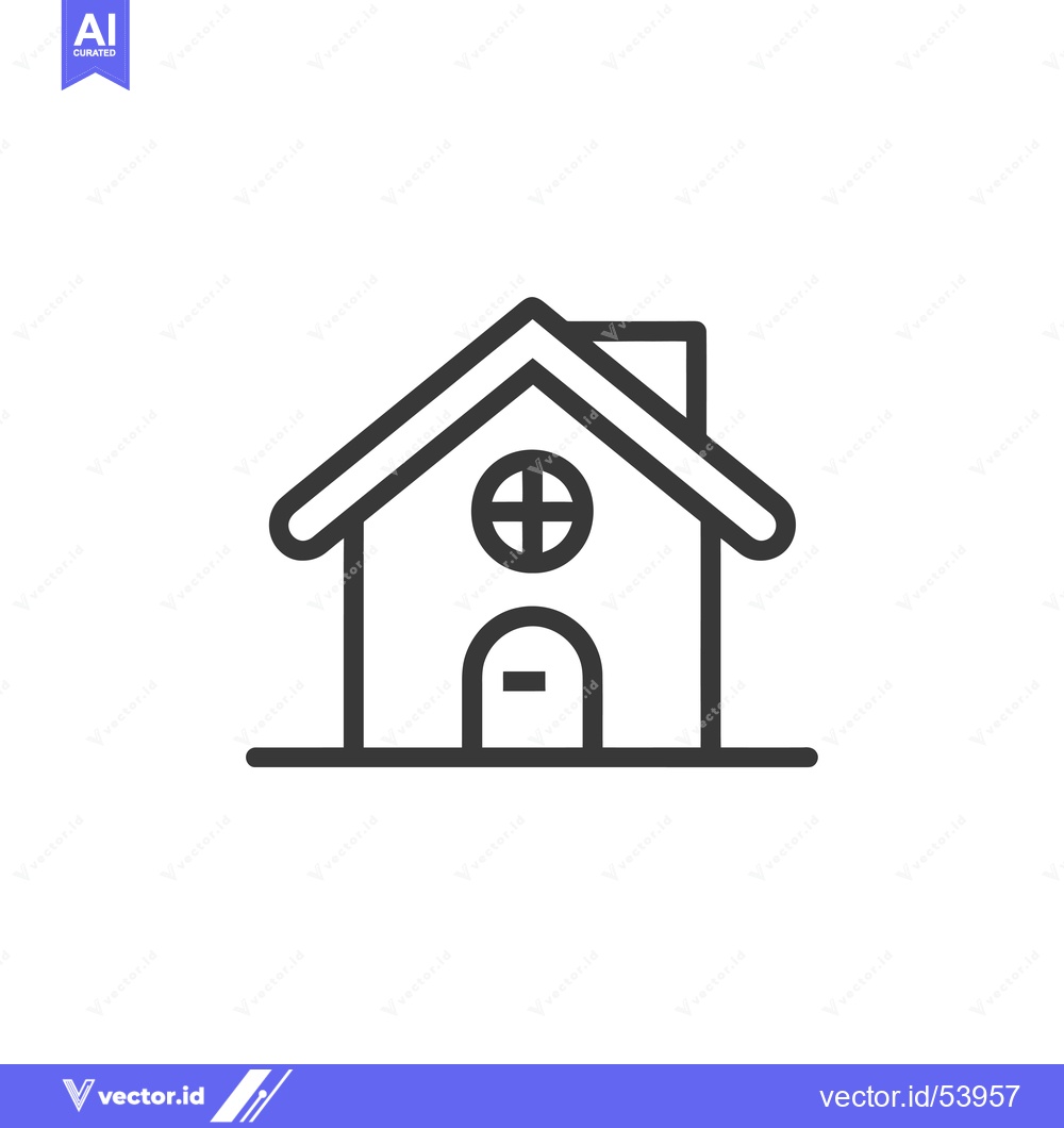 Premium Vector dari Line art illustration of a simple house with a window and door