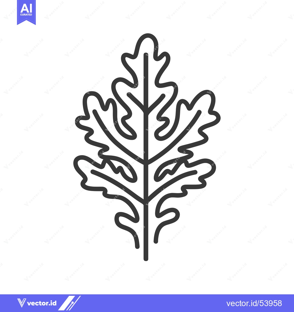 Premium Vector dari Line art illustration of a simple leaf design
