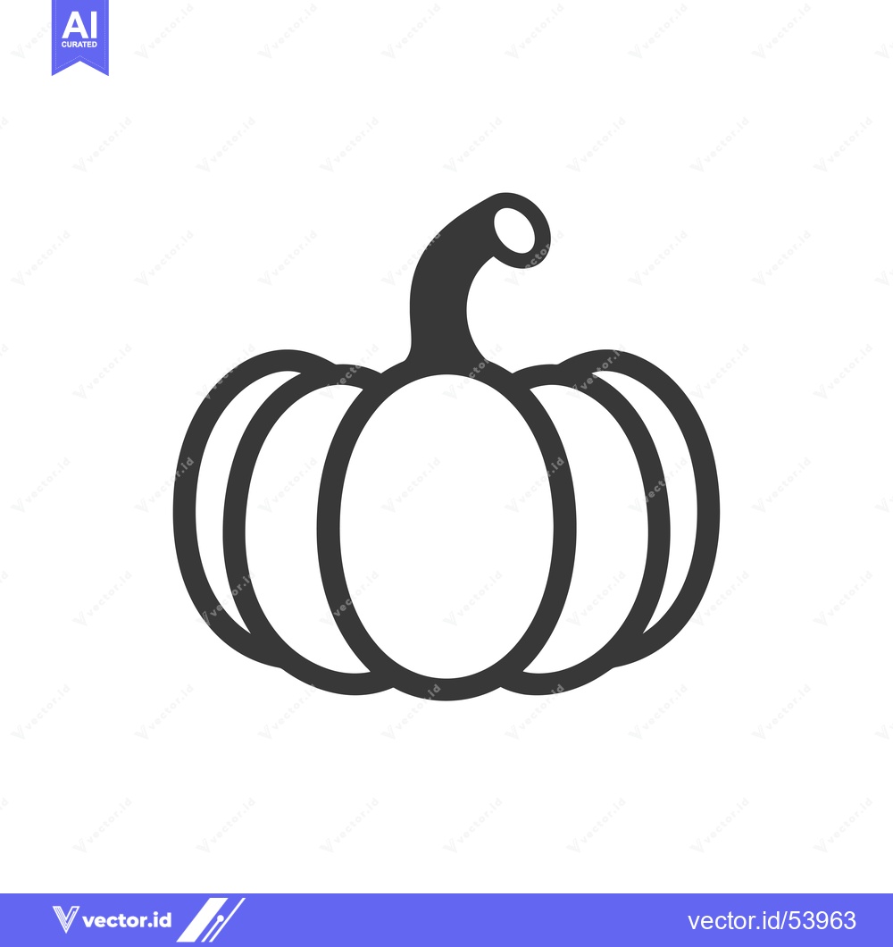 Premium Vector of Line Art Illustration of a Simple Pumpkin