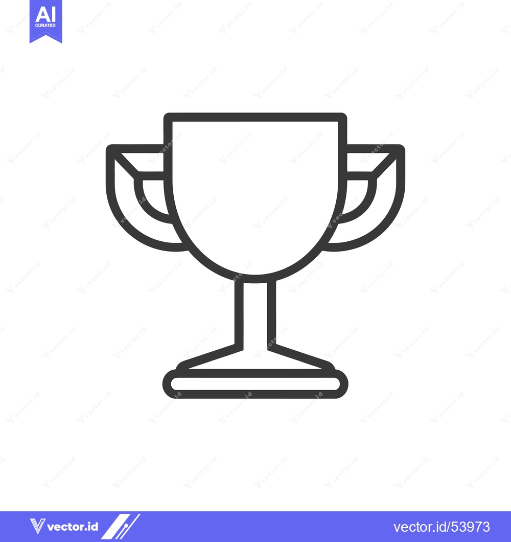 Premium Vector of Line art illustration of a simple trophy cup