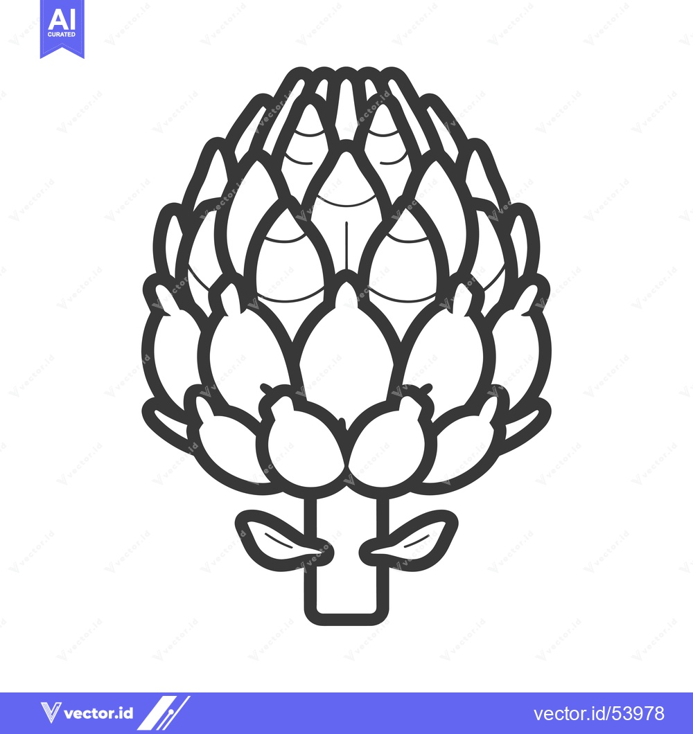 Premium Vector dari Line Art Illustration of a Single Artichoke
