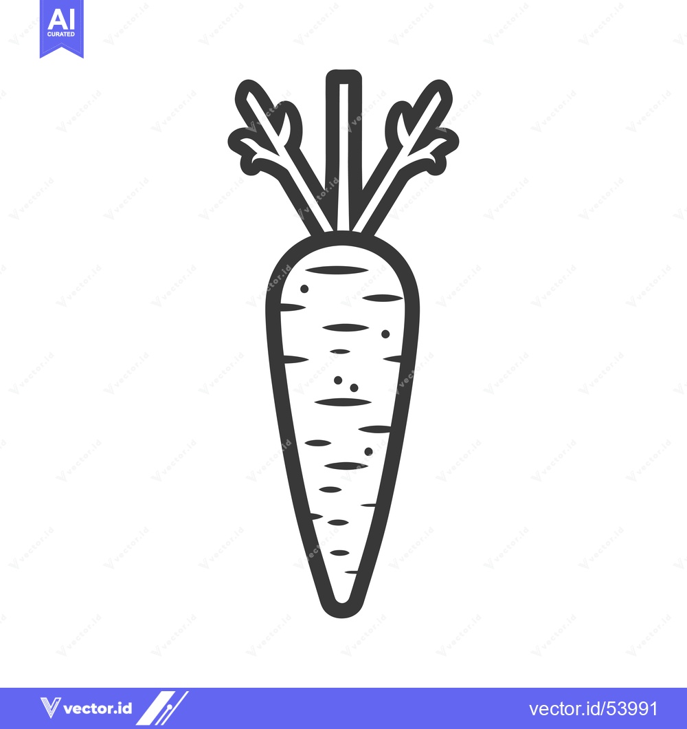 Premium Vector dari Line art illustration of a single carrot