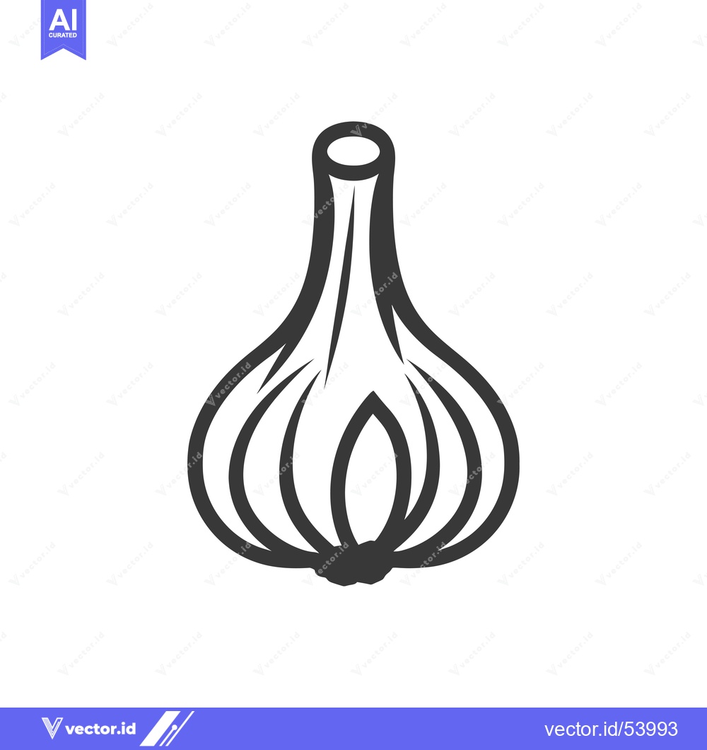 Premium Vector of Line art illustration of a single clove of garlic