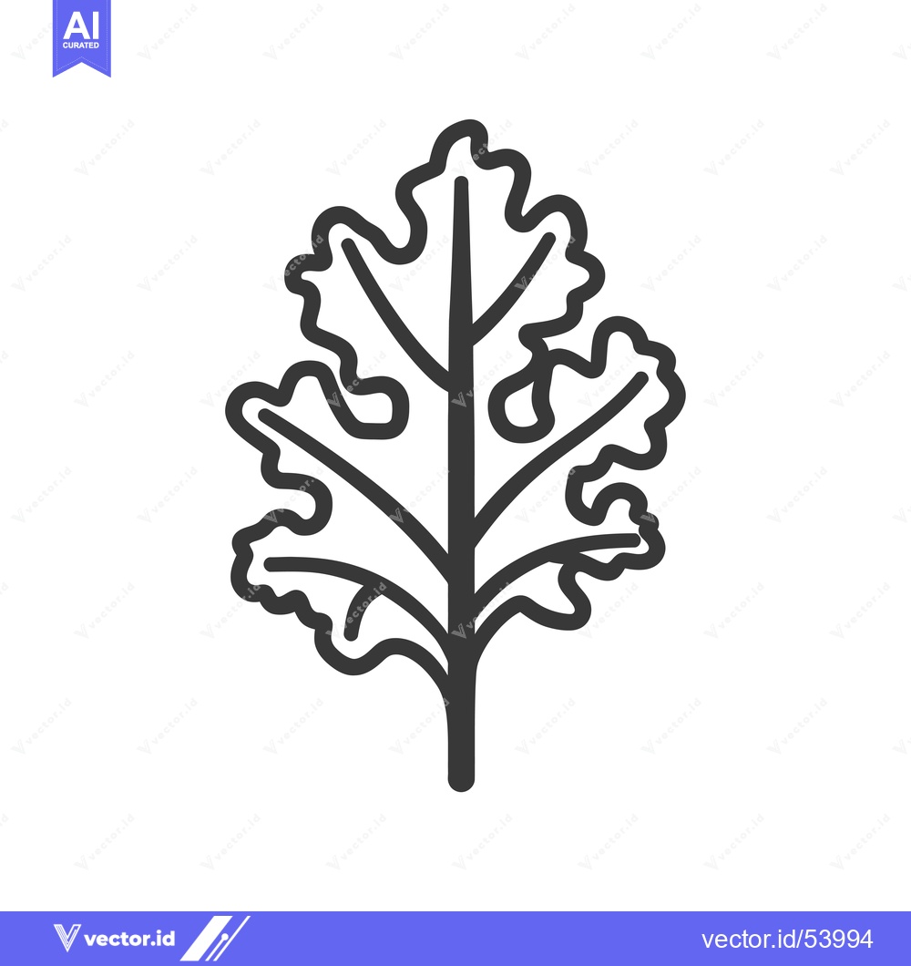 Premium Vector dari Line art illustration of a single curly leaf