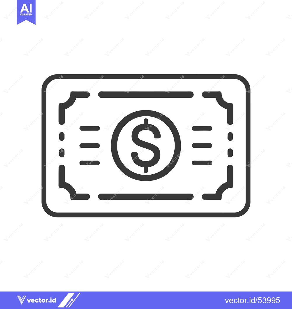 Premium Vector dari Line Art Illustration of a Single Dollar Bill