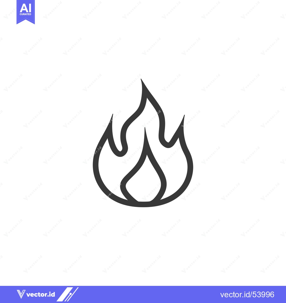 Premium Vector dari Line Art Illustration of a Single Flame