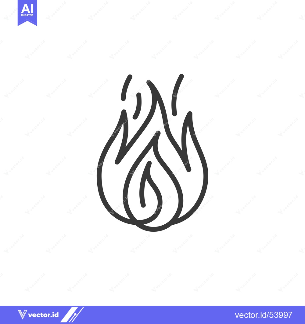 Premium Vector dari Line Art Illustration of a Single Flame