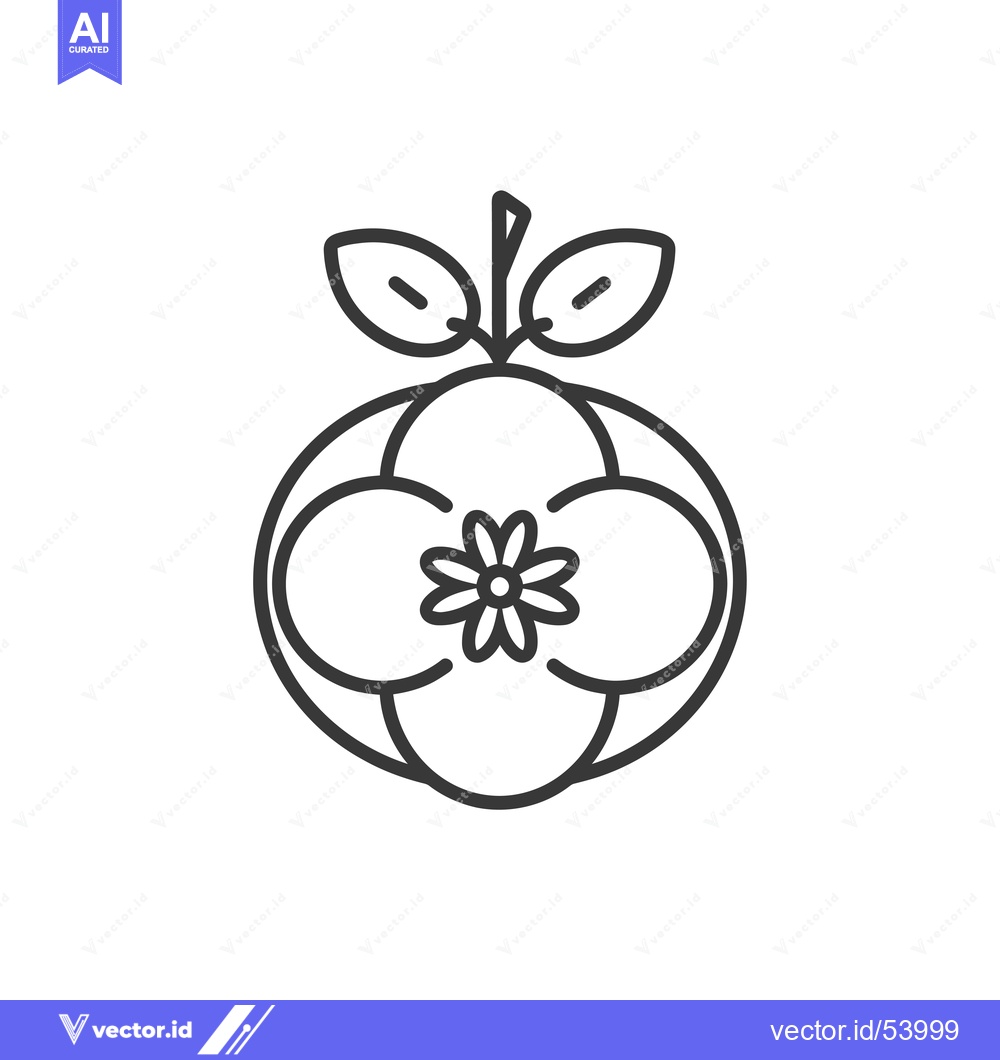 Premium Vector dari Line art illustration of a single flower with leaves
