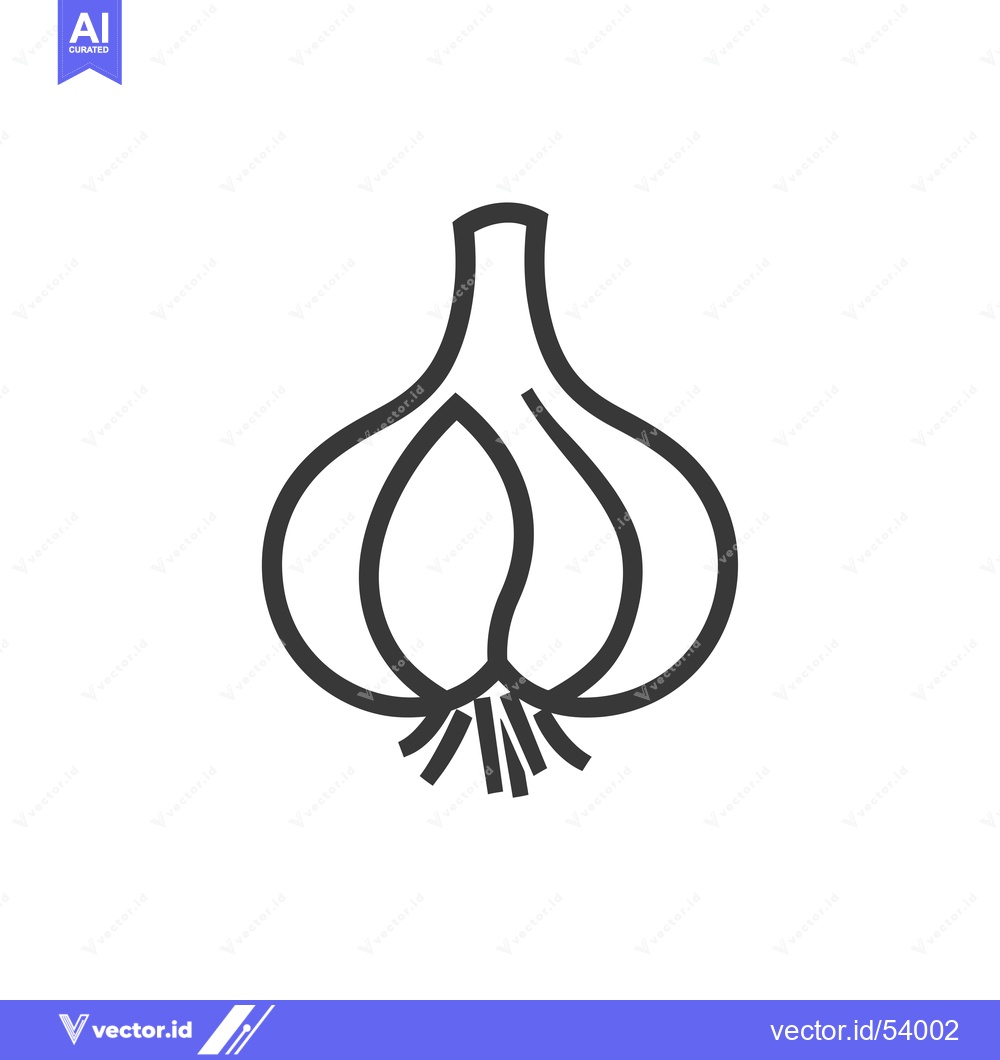 Premium Vector dari Line Art Illustration of a Single Garlic Bulb