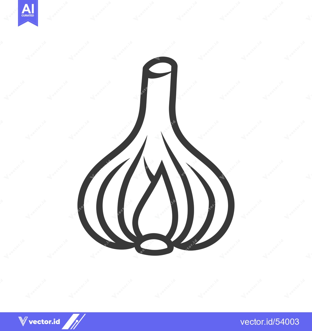 Premium Vector dari Line Art Illustration of a Single Garlic Bulb