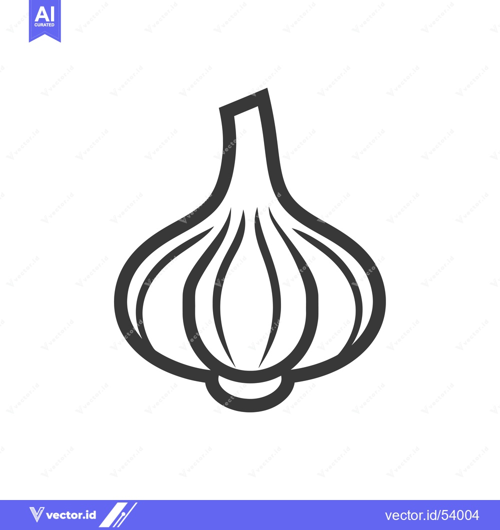Premium Vector dari Line art illustration of a single garlic bulb