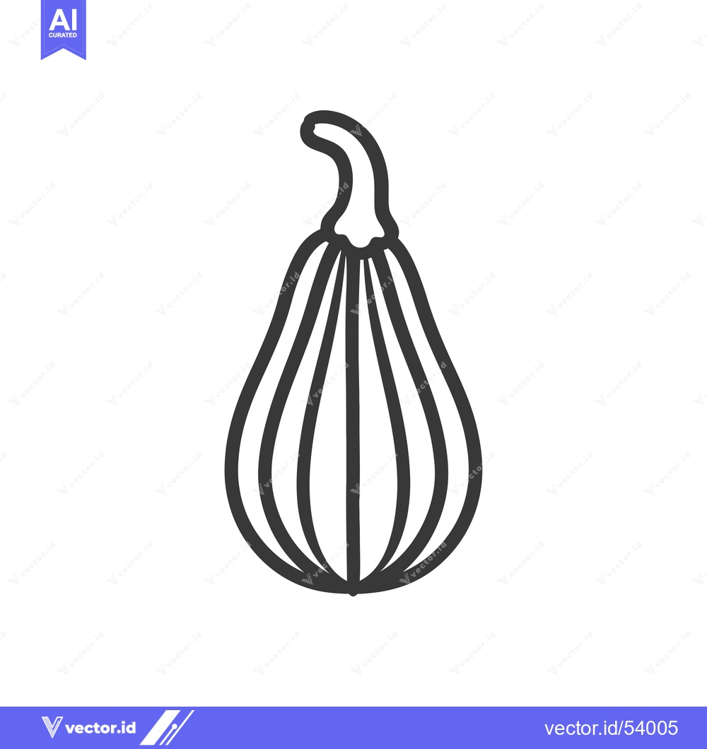 Premium Vector dari Line Art Illustration of a Single Gourd
