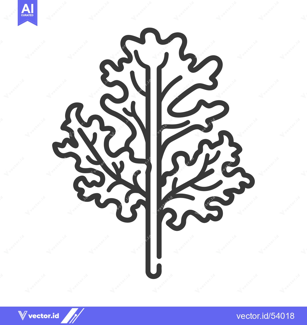 Premium Vector of Line art illustration of a single leaf with a stem
