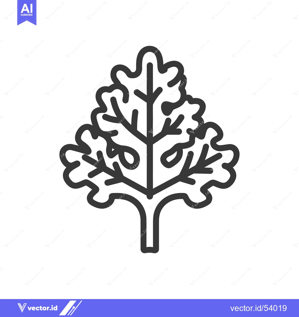 Premium Vector dari Line art illustration of a single leaf with a stem