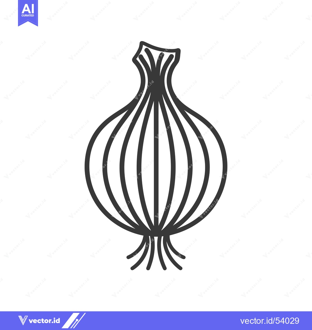 Premium Vector dari Line Art Illustration of a Single Onion