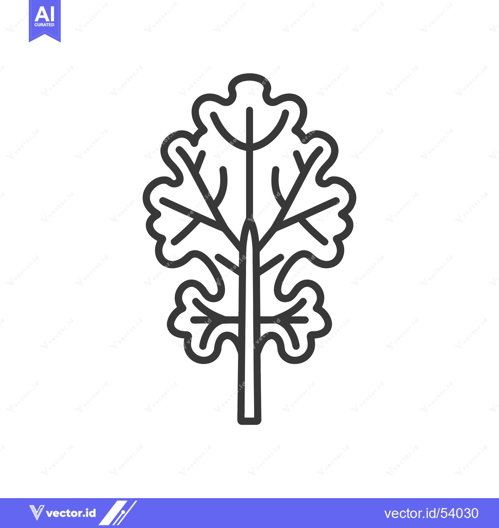 Premium Vector dari Line Art Illustration of a Single Parsley Leaf