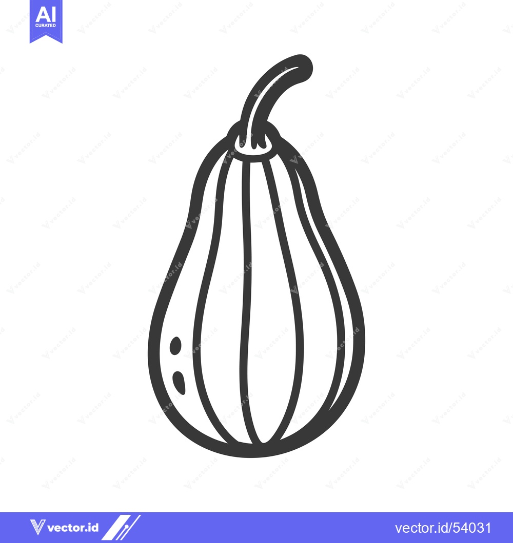 Premium Vector of Line Art Illustration of a Single Pear Fruit